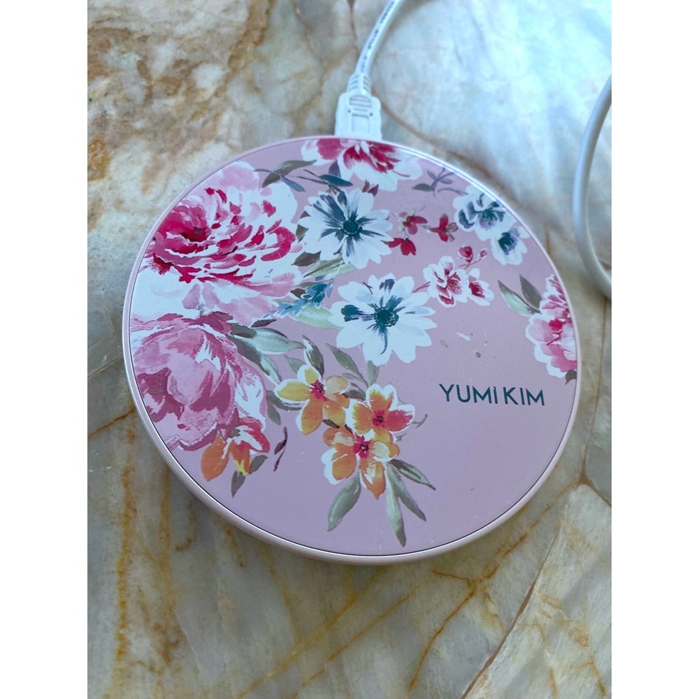 Yumi Kim Pink Floral Wireless Charging Pad‎ 10W Qi Charger with USB Cable